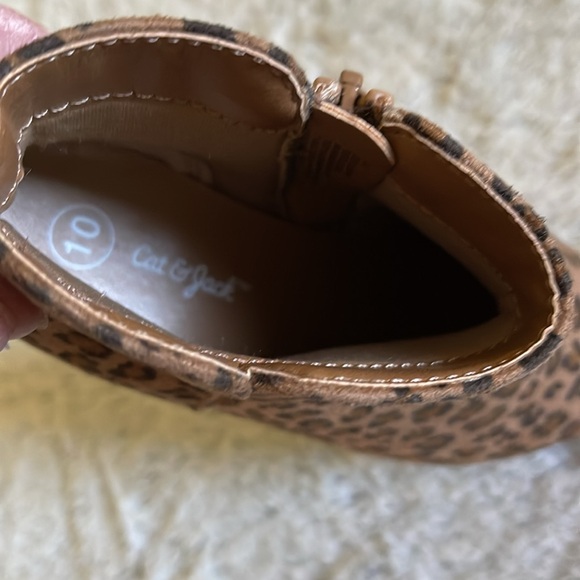 Cat & Jack Leopard ankle boots Size 10 in Excellent Condition - Picture 4 of 5